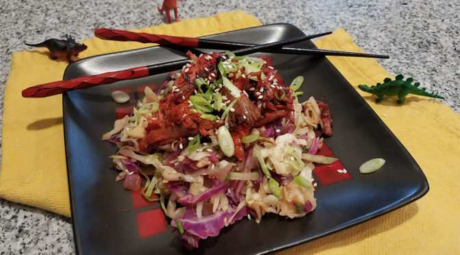 Keto/Low Carb Crack Slaw with Char Sui Pork